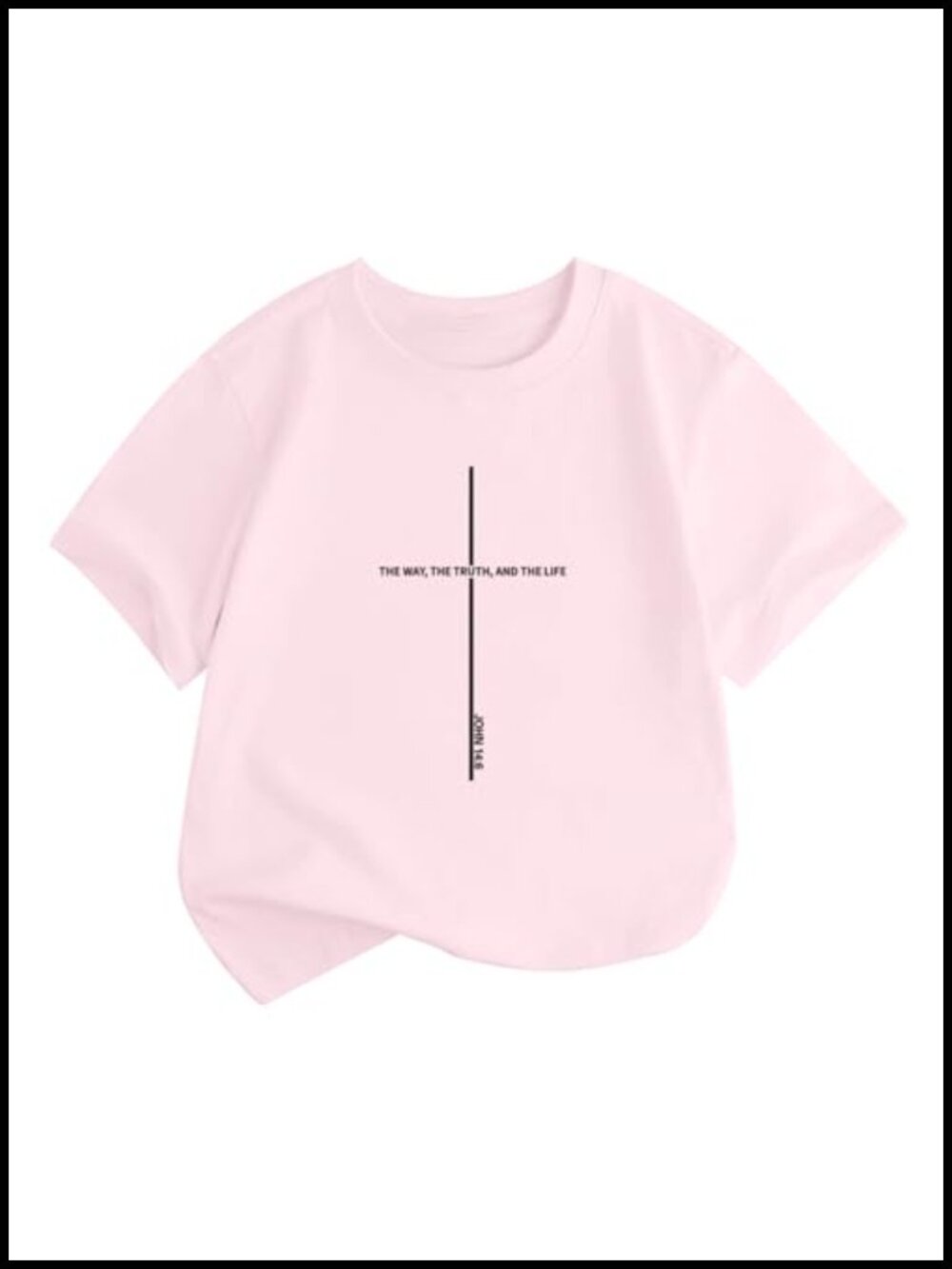 Girls Christian Cross T-Shirt Jesus Faith Bible Verse Graphic Tee